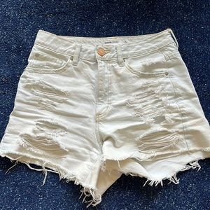 Garage pale blue denim mom shorts (1)